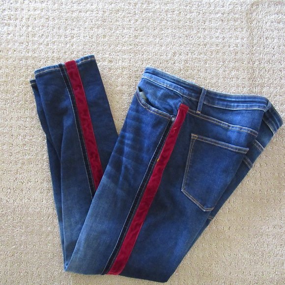 Marley Supper Skinny mid rise jeans with Tuxedo Stripe by VIGOSS - Picture 1 of 6